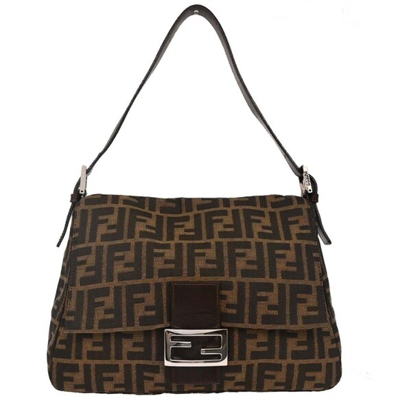 Fendi Brown Canvas Zucca Mamma Baguette Handbag 2258 264*5 009 196130 - Picture 1 of 9